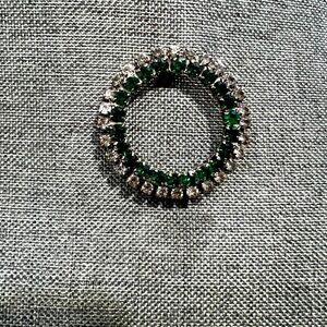 Costume jewelry Pendant Emerald Green Center And Diamonds on the Outer Ring☑️